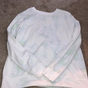 mint green and white crewneck